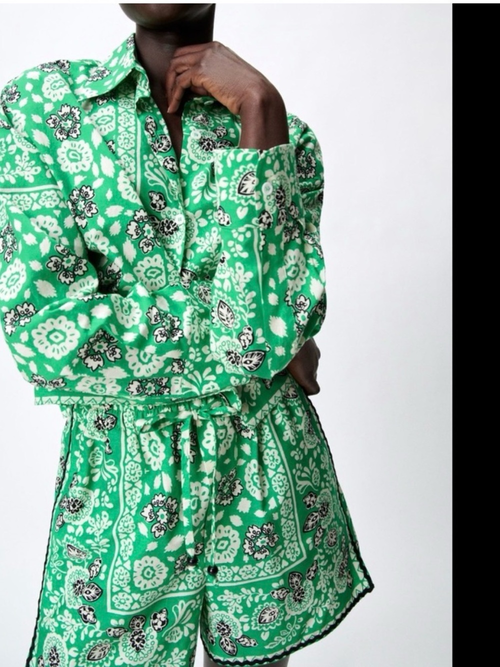 Zara Green Bandana Print Two-Piece Set